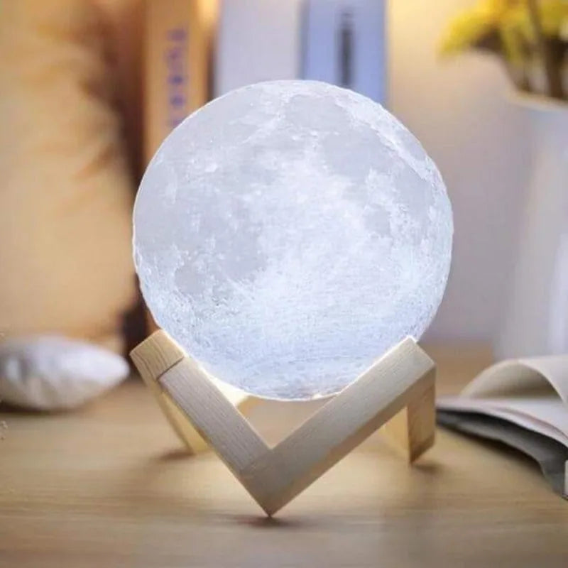 Lampe De Table Lune 3D Rechargeable