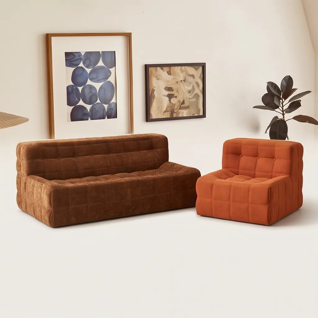 Canapé Modulaire Sans Cadre en Velours