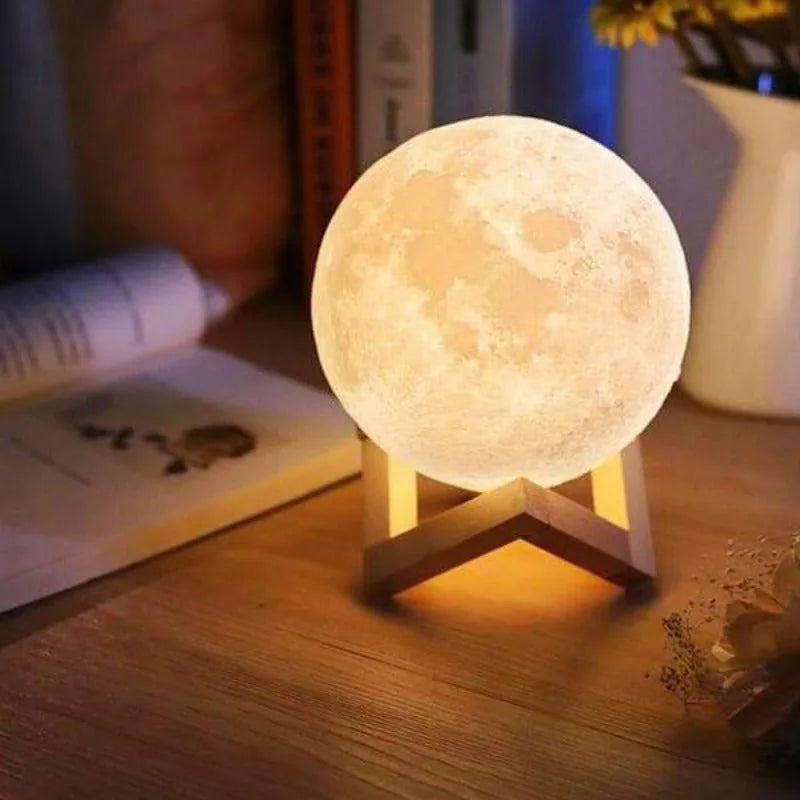 Lampe De Table Lune 3D Rechargeable