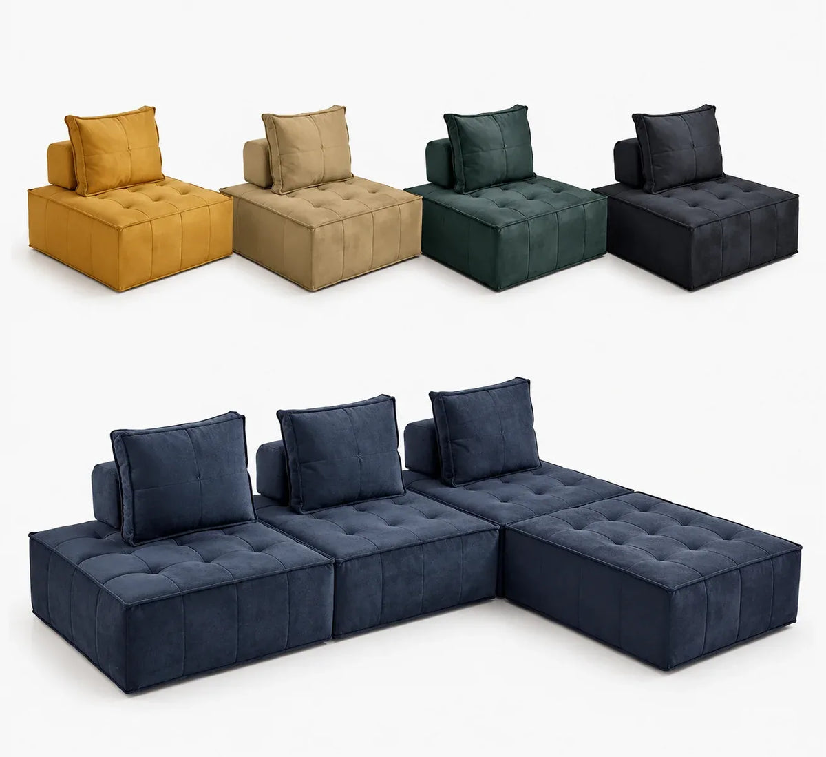 Canapé Modulaire Convertible en Mousse
